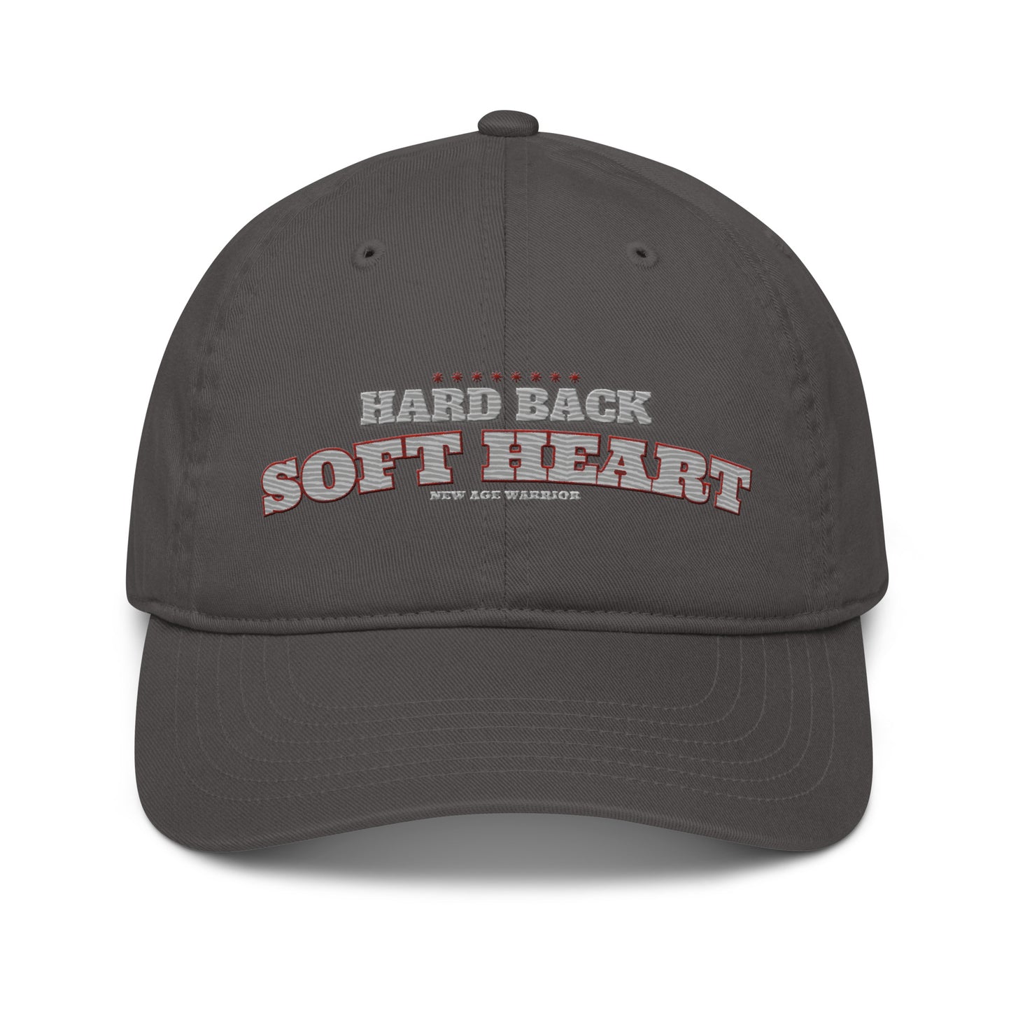 Hard Back Soft Heart – New Age Warrior Bio Baseball Cap bestickt in der Farbe schwarz