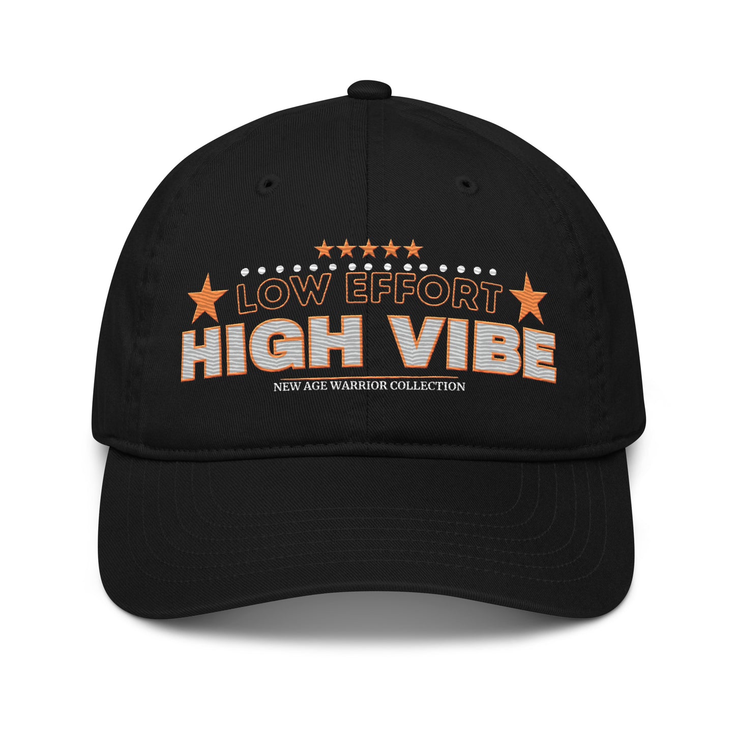 Low Effort High Vibe – Nachhaltige Bio Baumwolle Baseball Cap in der Farbe schwarz
