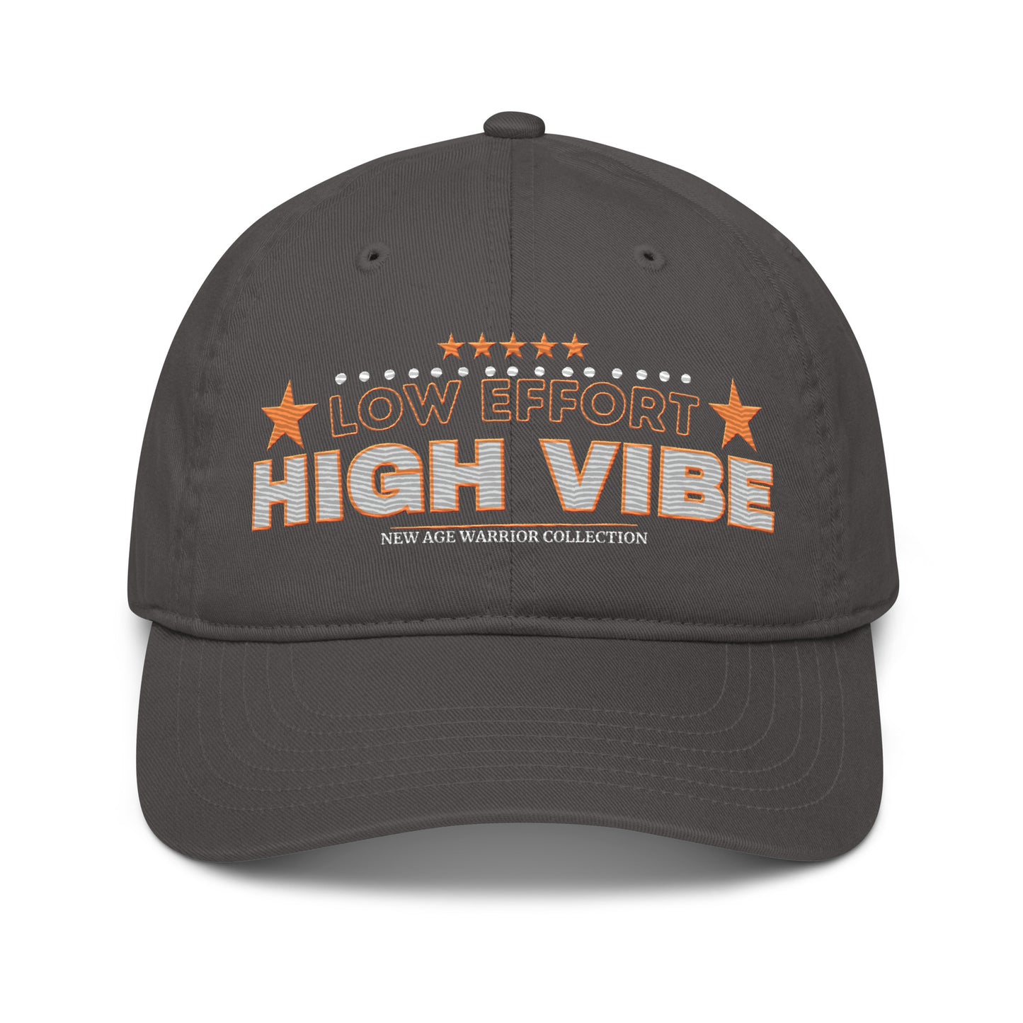 Low Effort High Vibe – Nachhaltige Bio Baumwolle Baseball Cap in der Farbe grau