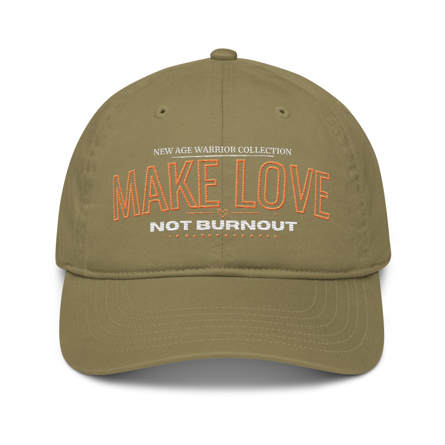 Make Love Not Burnout Cap – Nachhaltige Bio Baumwolle Unisex in der Farbe beige