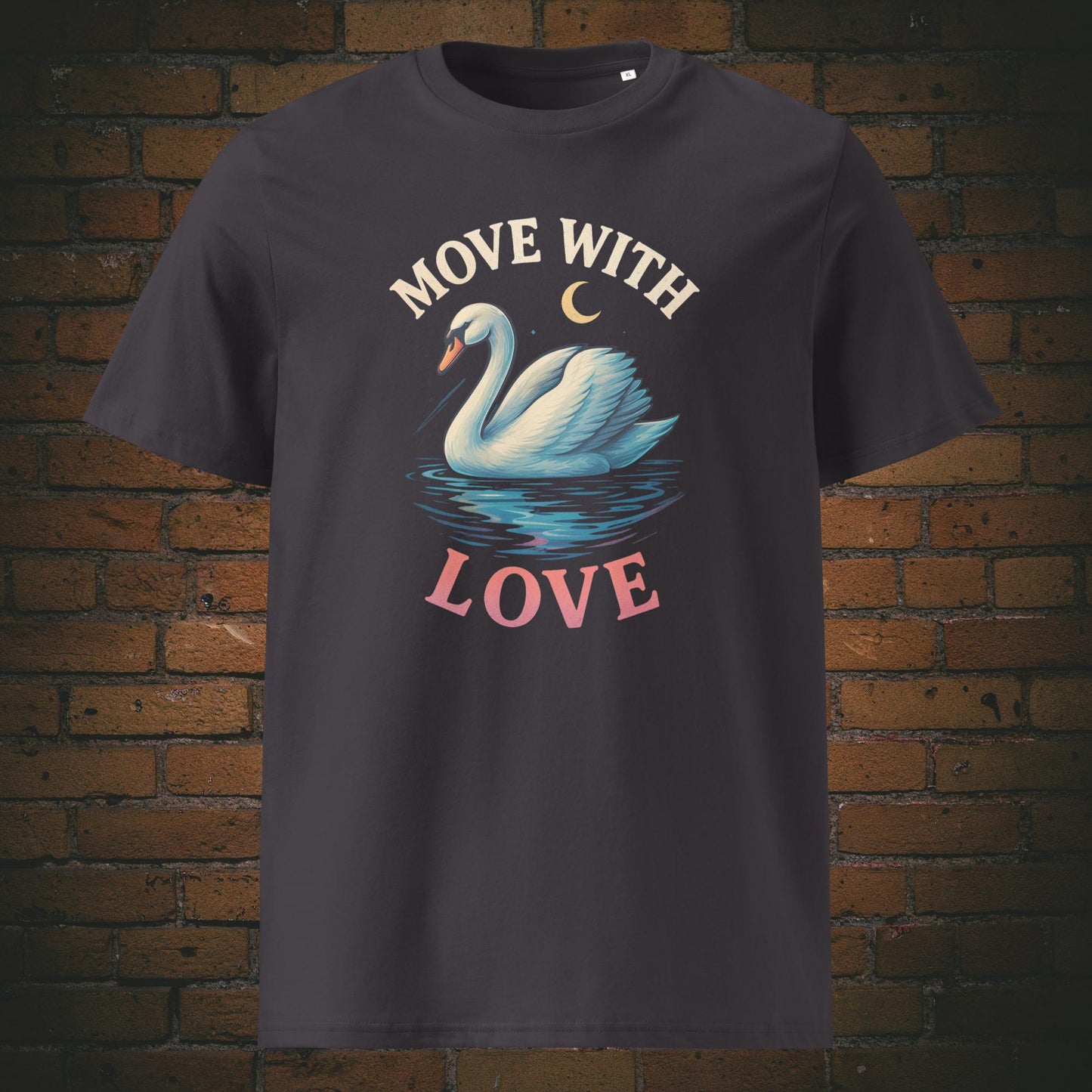 Schwan im Urban Stil mit Spruch - T-Shirt hat die Farbe: Anthrazit
