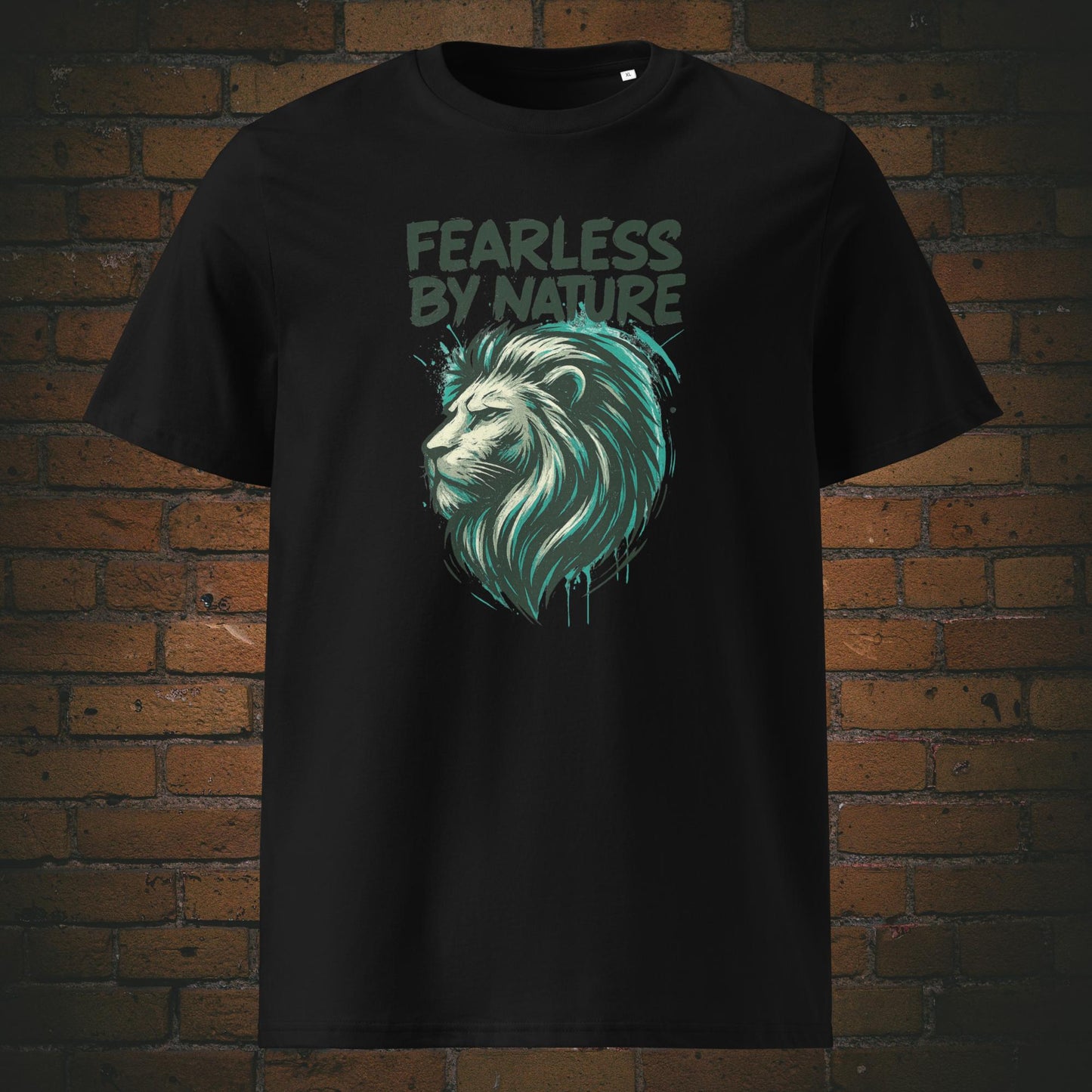 Löwenkopf Shirt mit Spruch - T-Shirt hat die Farbe schwarz