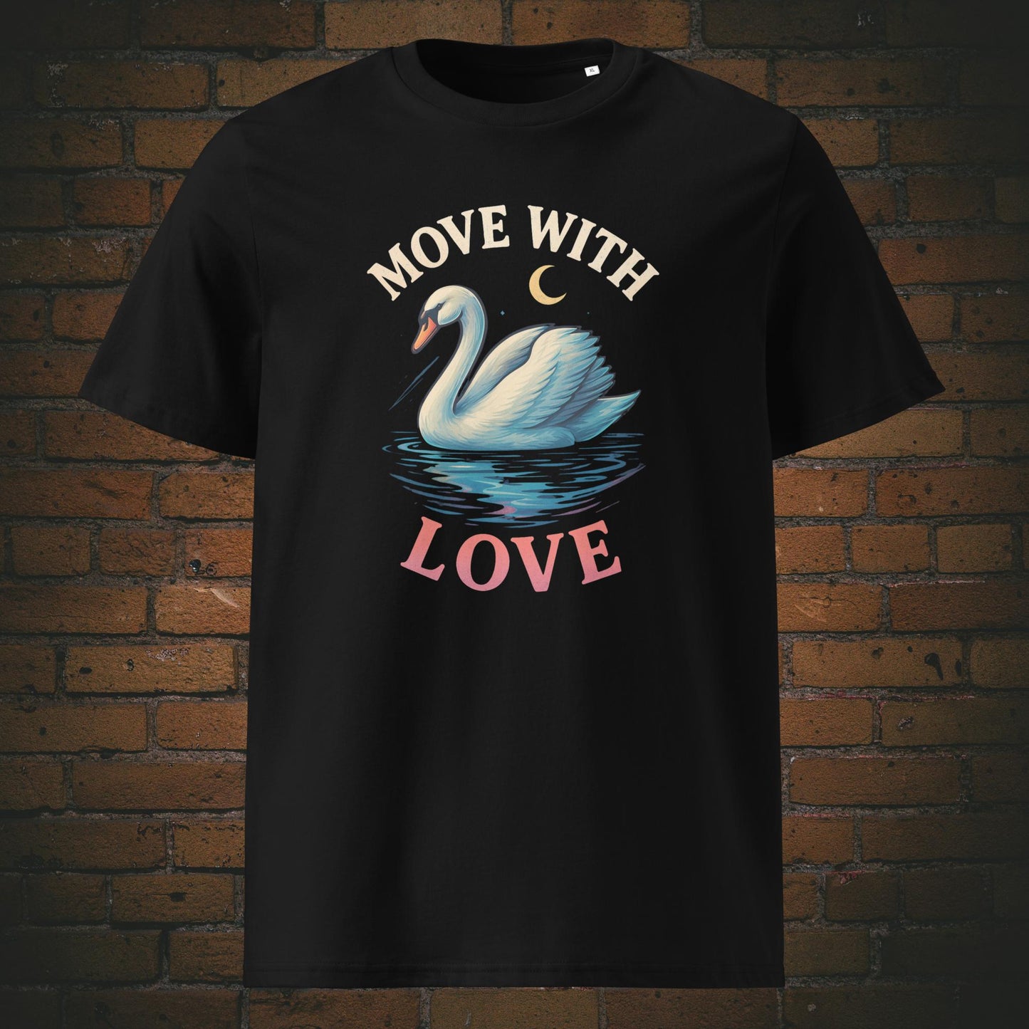 Schwan im Urban Stil mit Spruch - T-Shirt hat die Farbe: schwarz