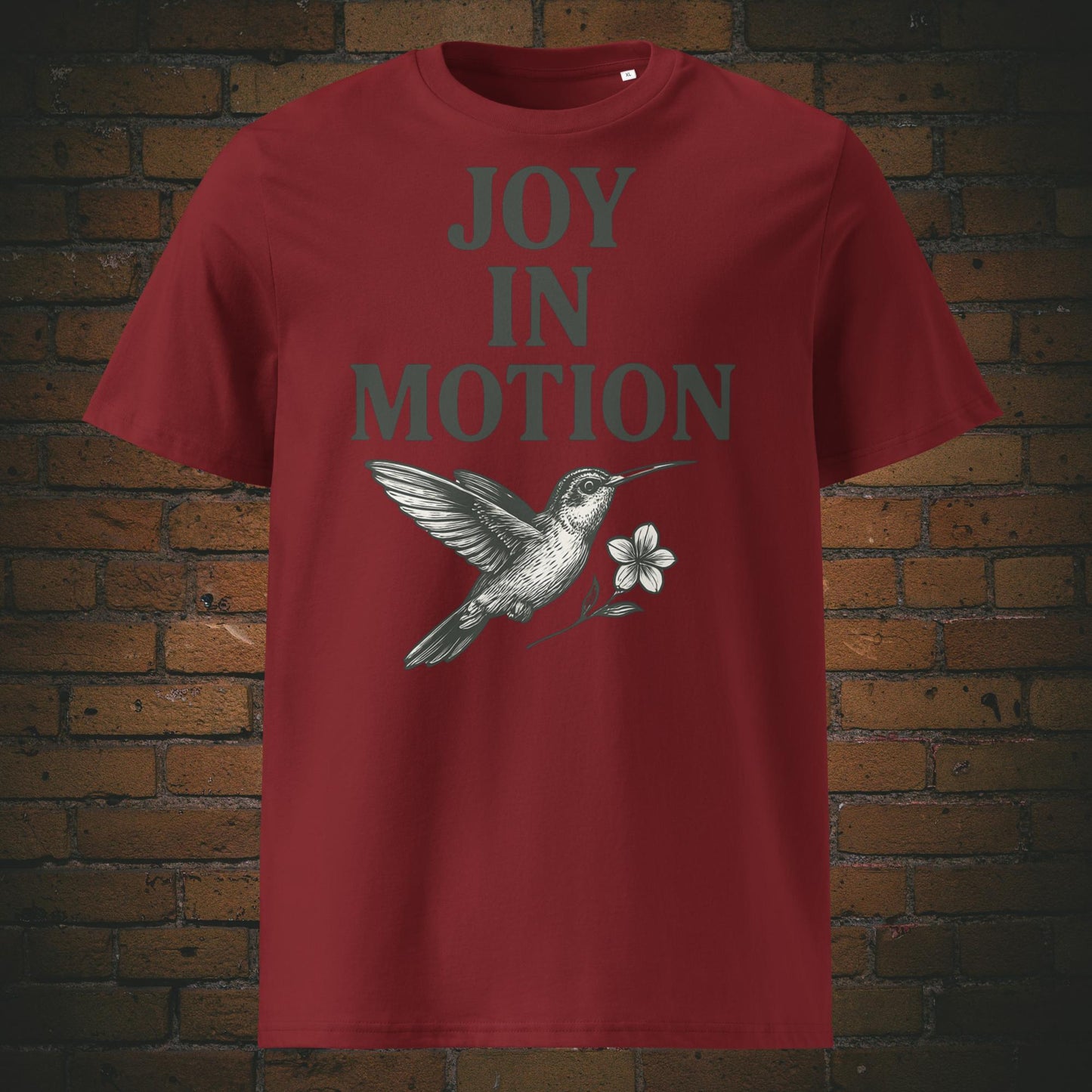 Kolibri Shirt mit Spruch Minimalistisch - T-Shirt in Farbe: weinrot