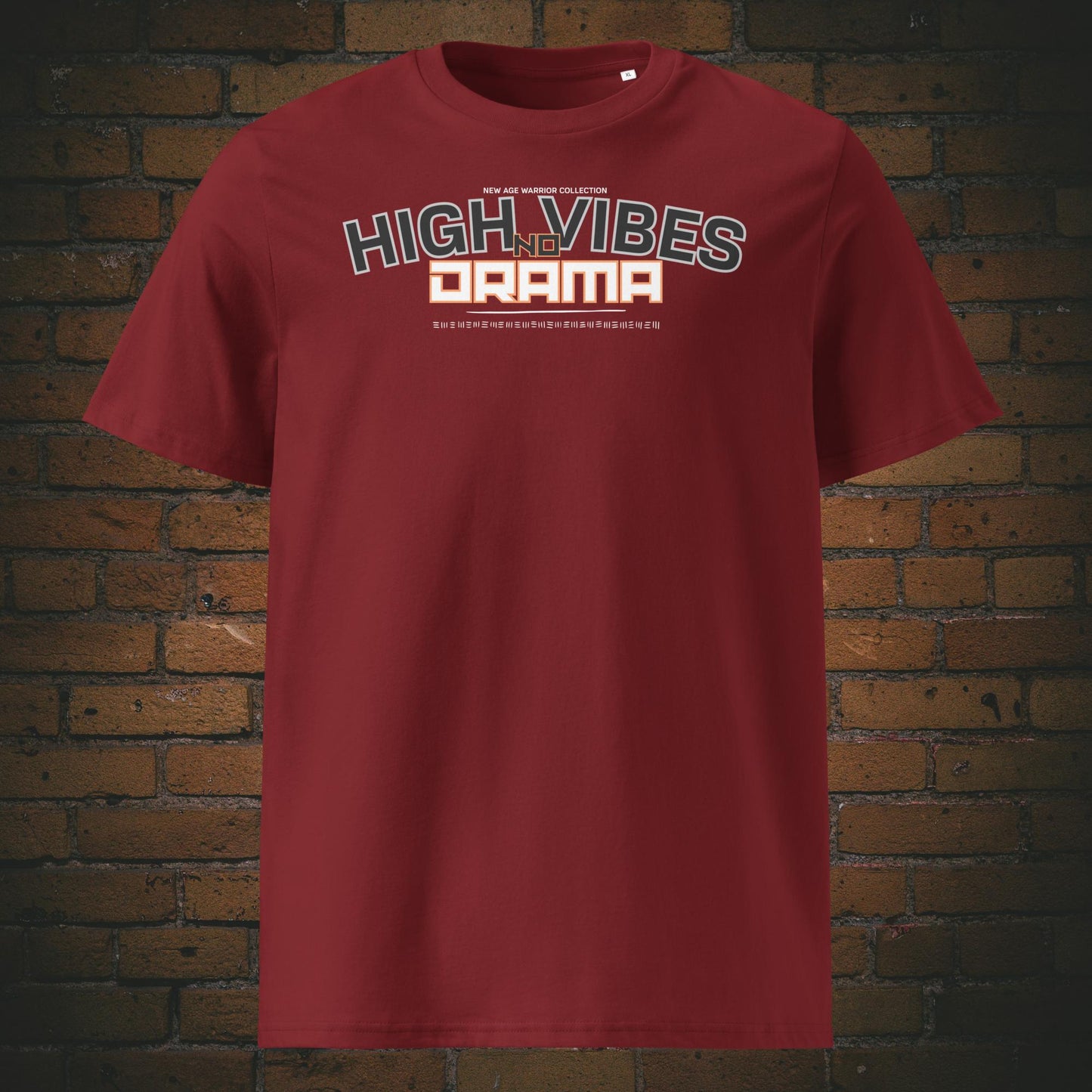 Spruch Bio-Baumwoll T-Shirt mit Statement Unisex - Druck auf weinroter Farbe