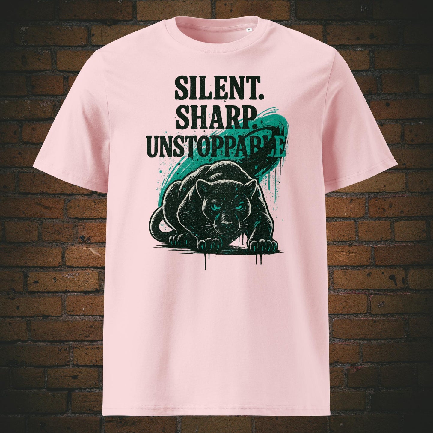 Panther Urban Style auf T-Shirt mit Spruch - Shirt in der Farbe: rosa