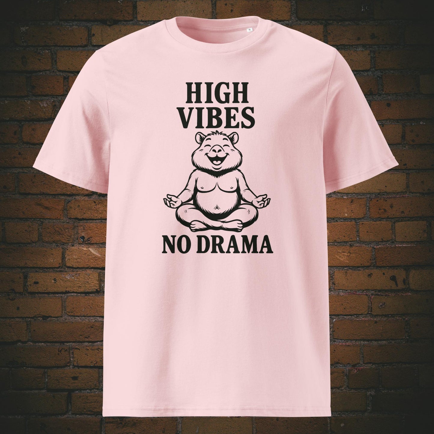 Meditations Shirt mit Zen-Bär und Spruch - T-Shirt in der Farbe: Rosa