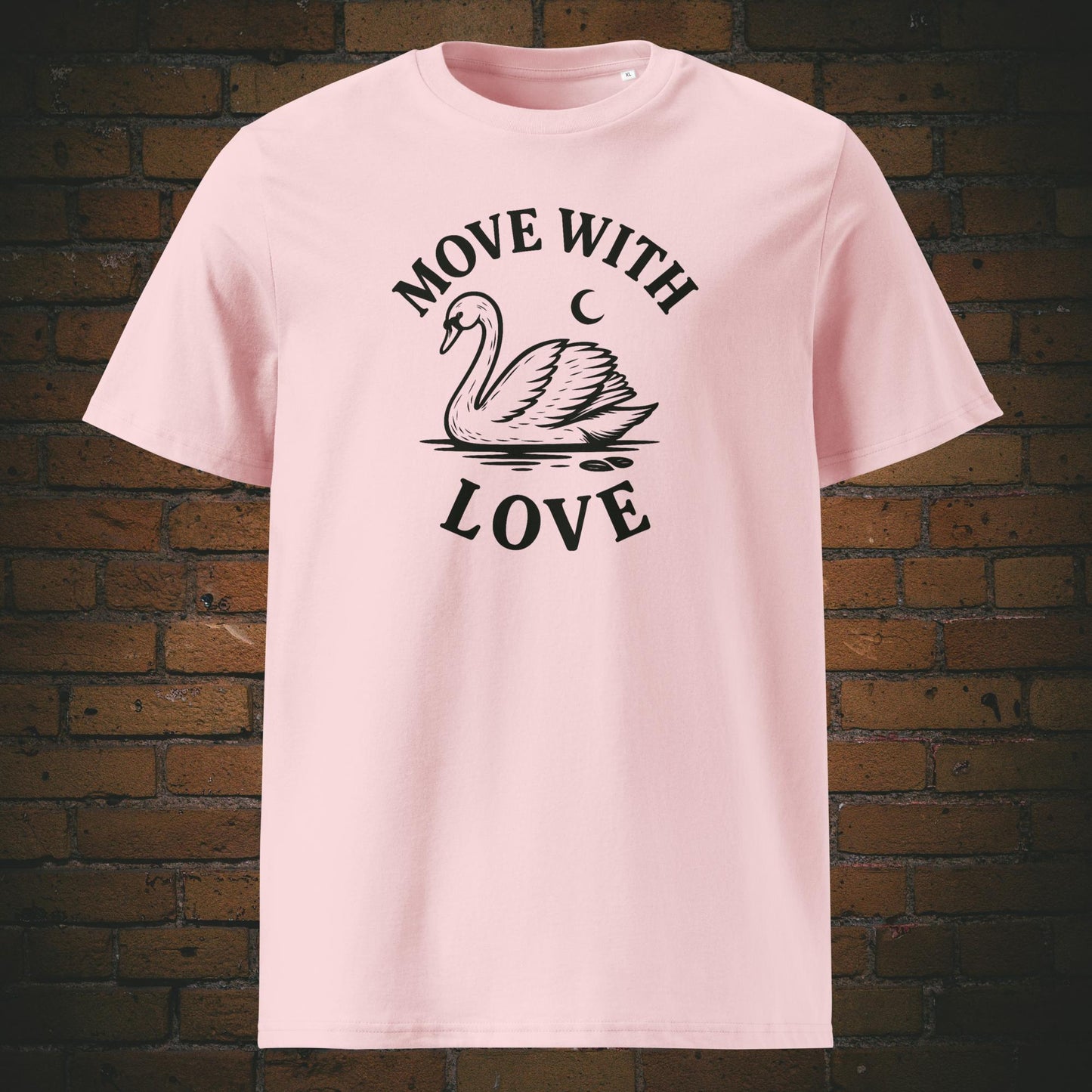 Schwan Shirt minmalistisch mit Spruch - T-Shirt hat die Farbe: rosa