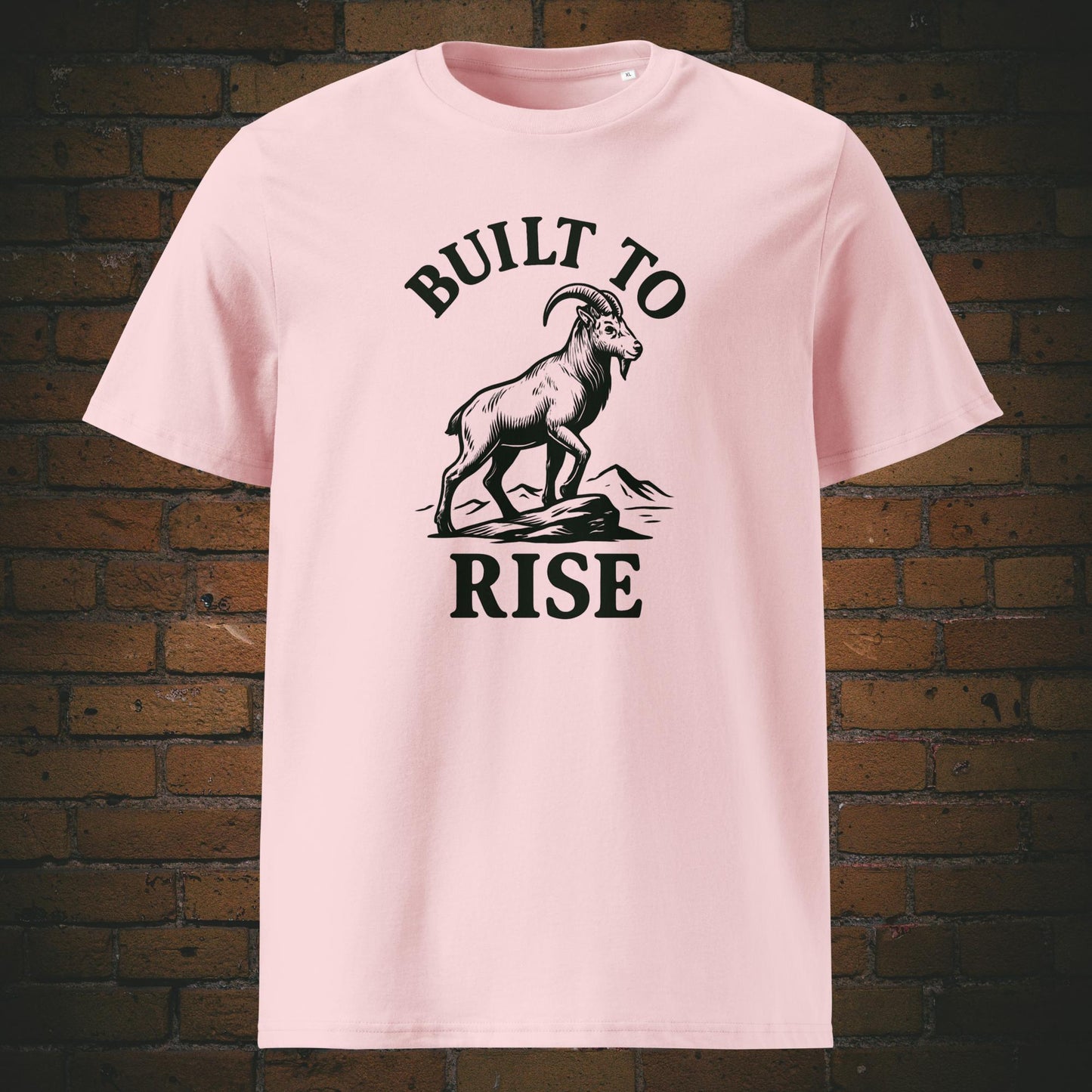 Krafttier Steinbock Shirt mit Spruch Minimalistisch Schwarz - T-Shirt Farbe: rosa