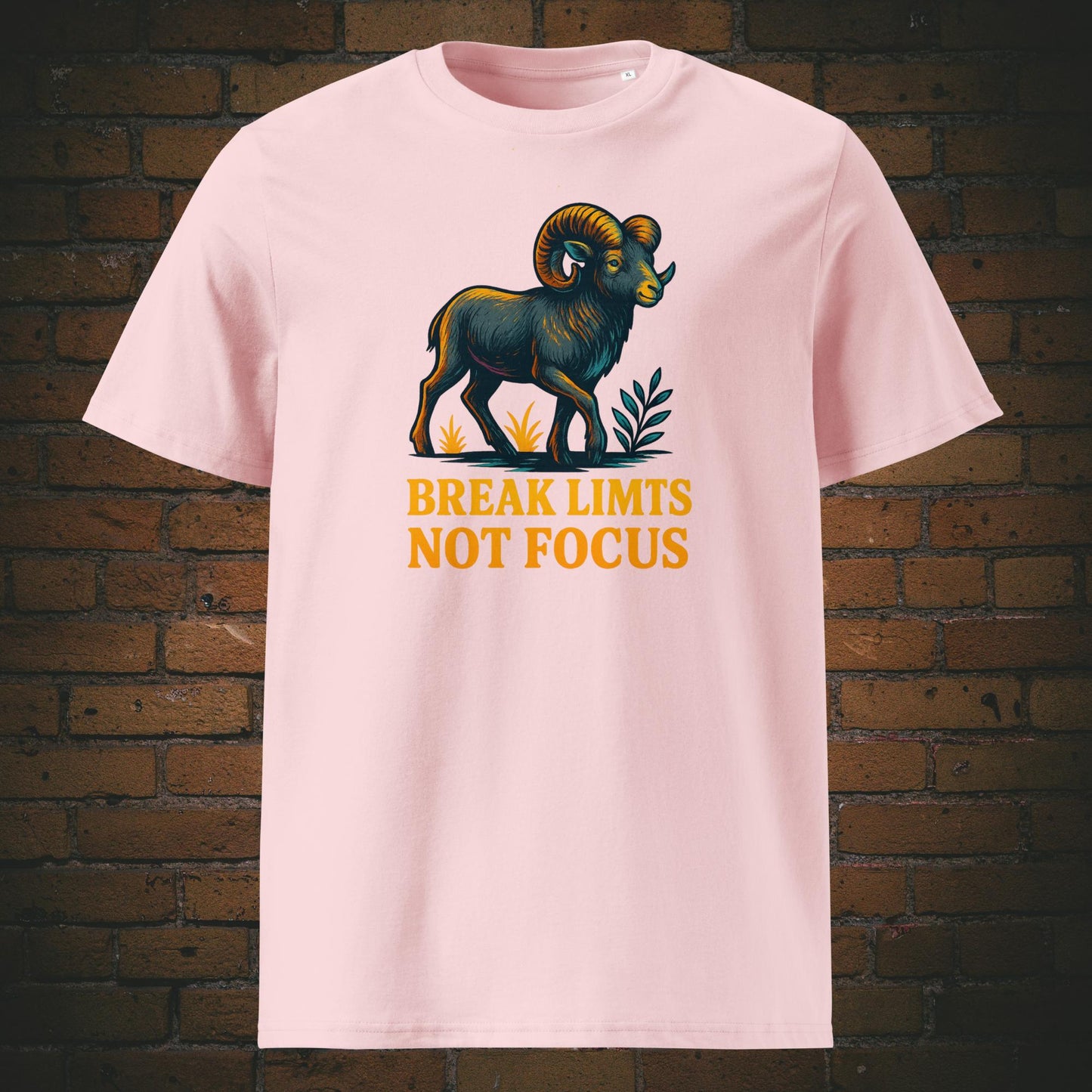 Urban Shirt mit Steinbock und Spruch - gedruckt auf der Farbe rosa