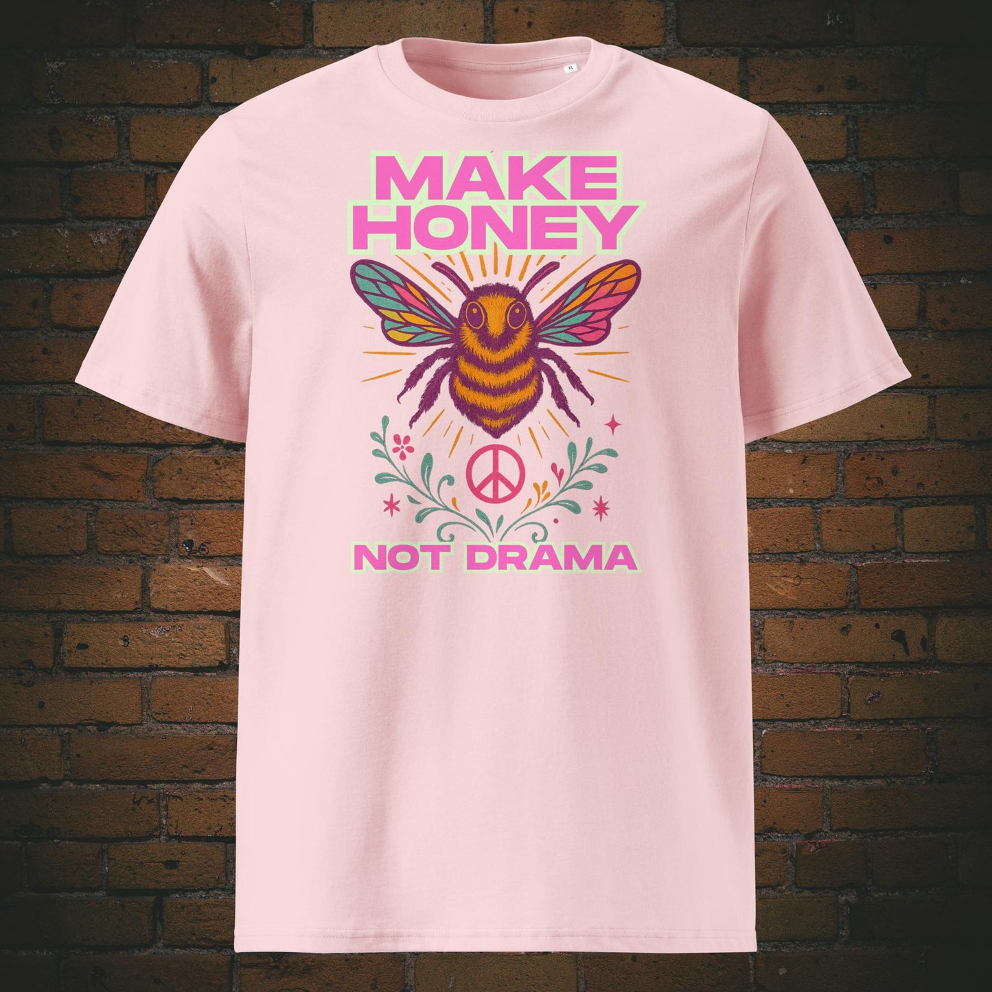 Shirt bedruckt mit Biene und rosa Schrift - Farbe vom T-Shirt: rosa