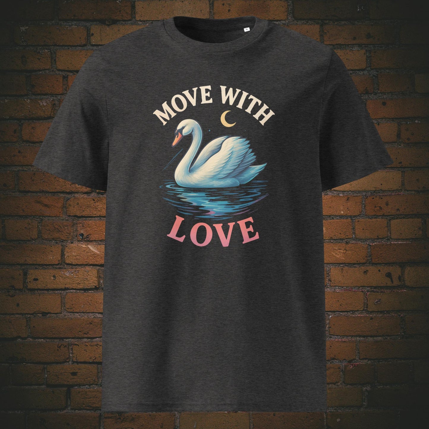 Schwan im Urban Stil mit Spruch - T-Shirt hat die Farbe: dunkelgrau