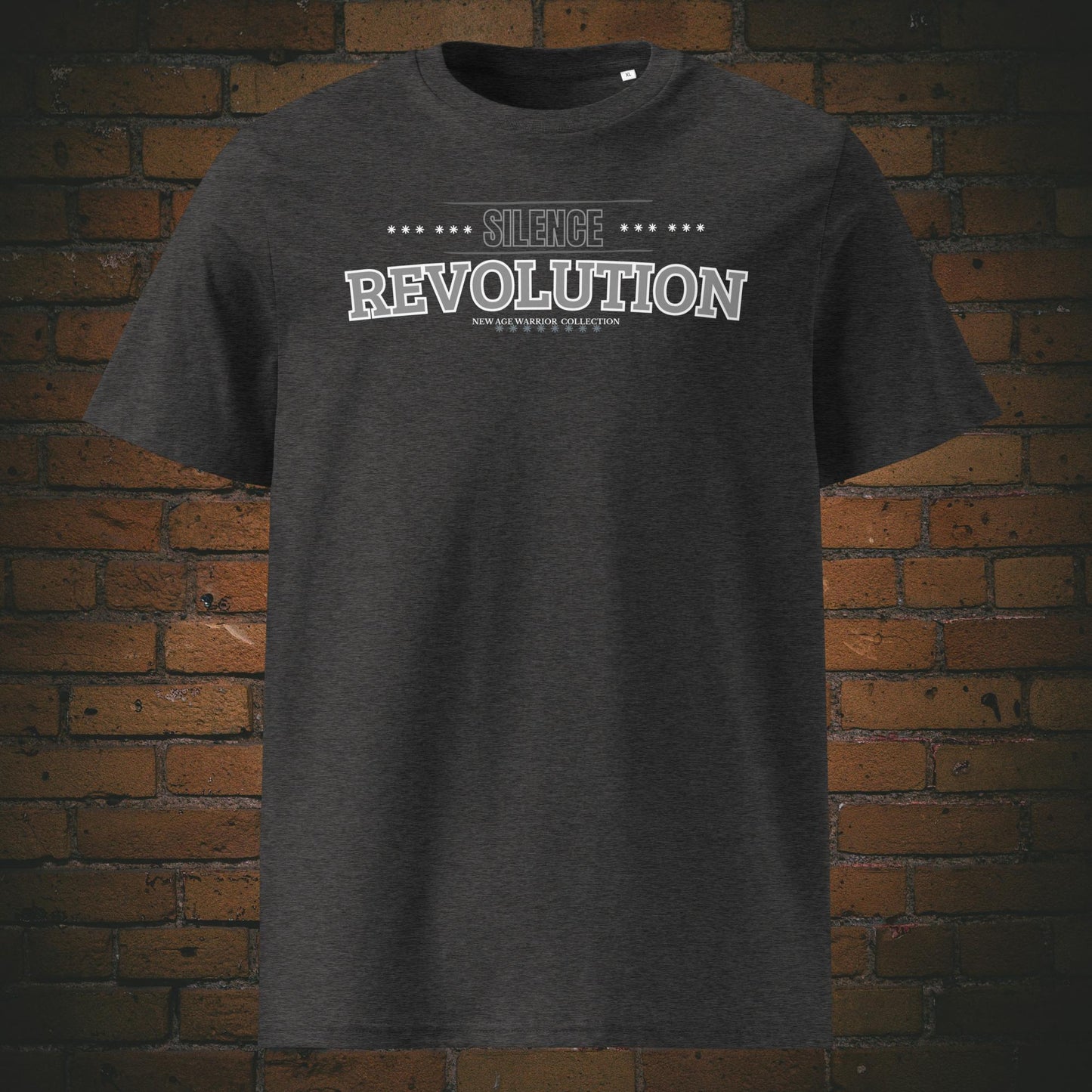 Silence Revolution – Statement Bio-Baumwoll T-Shirt Unisex in der Farbe dunkelgrau