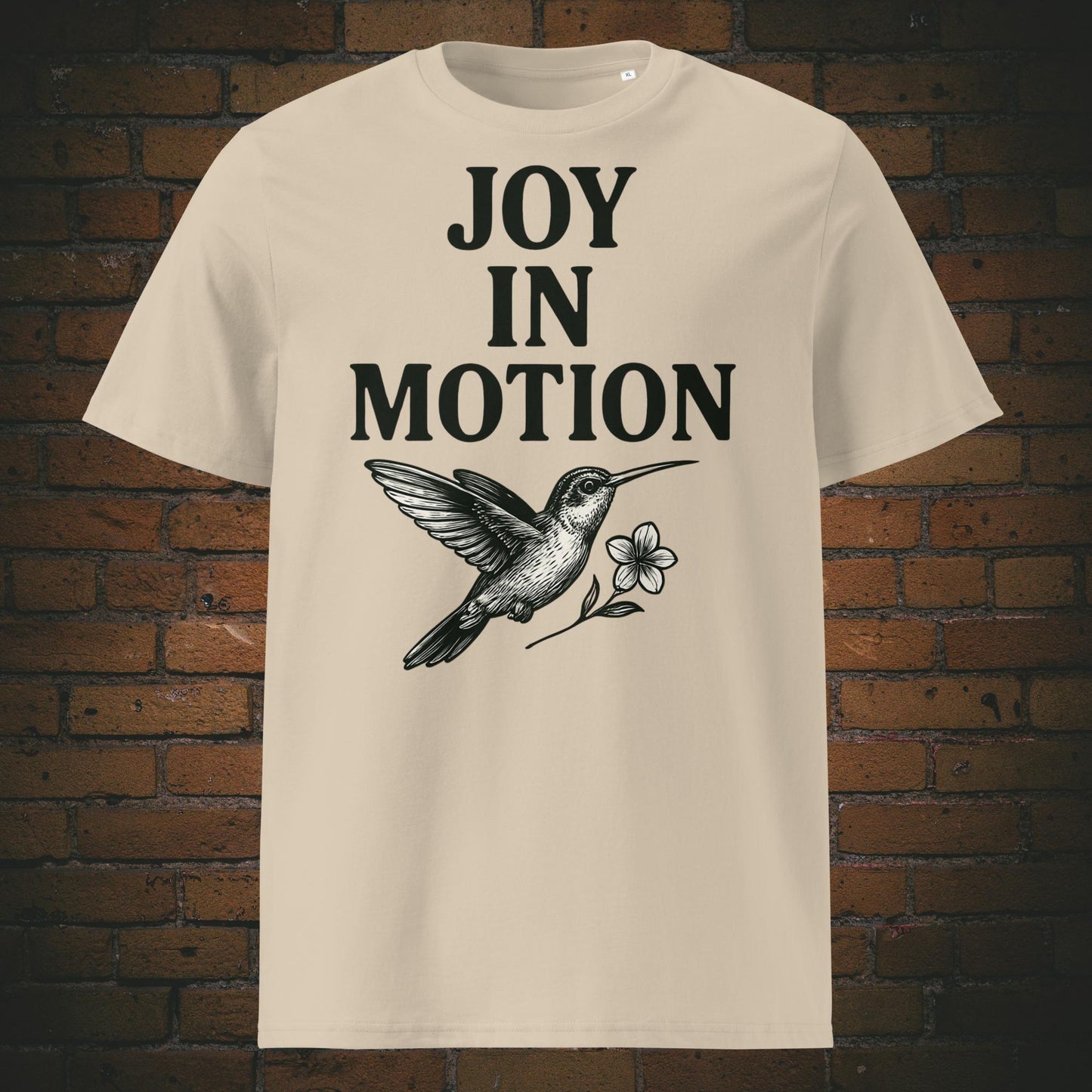 Kolibri Shirt mit Spruch Minimalistisch - T-Shirt in Farbe: sandfarben