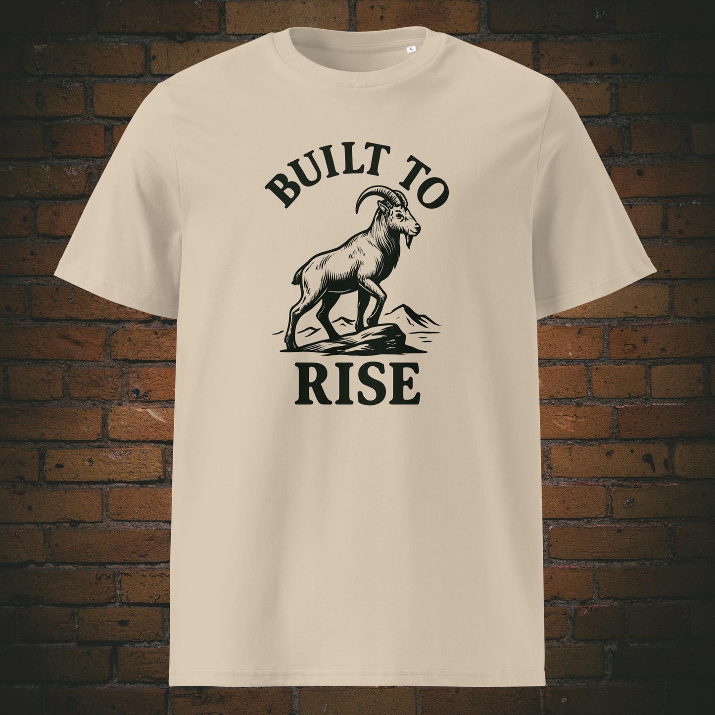Krafttier Steinbock Shirt mit Spruch Minimalistisch Schwarz - T-Shirt Farbe: Sandfarben