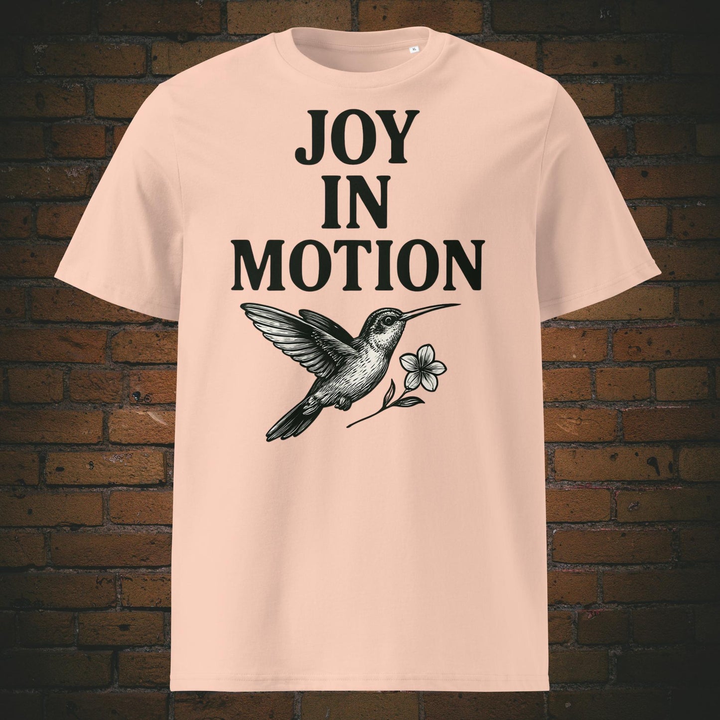Kolibri Shirt mit Spruch Minimalistisch - T-Shirt in Farbe: Pfirsichfarben