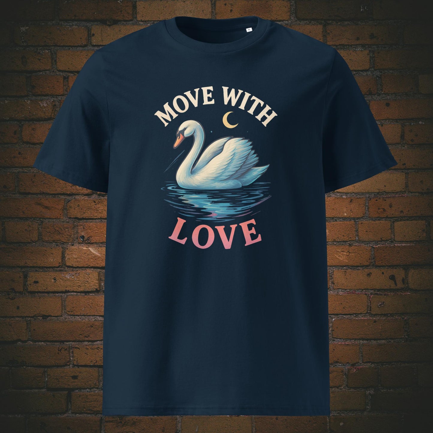 Schwan im Urban Stil mit Spruch - T-Shirt hat die Farbe: Dunkelblau
