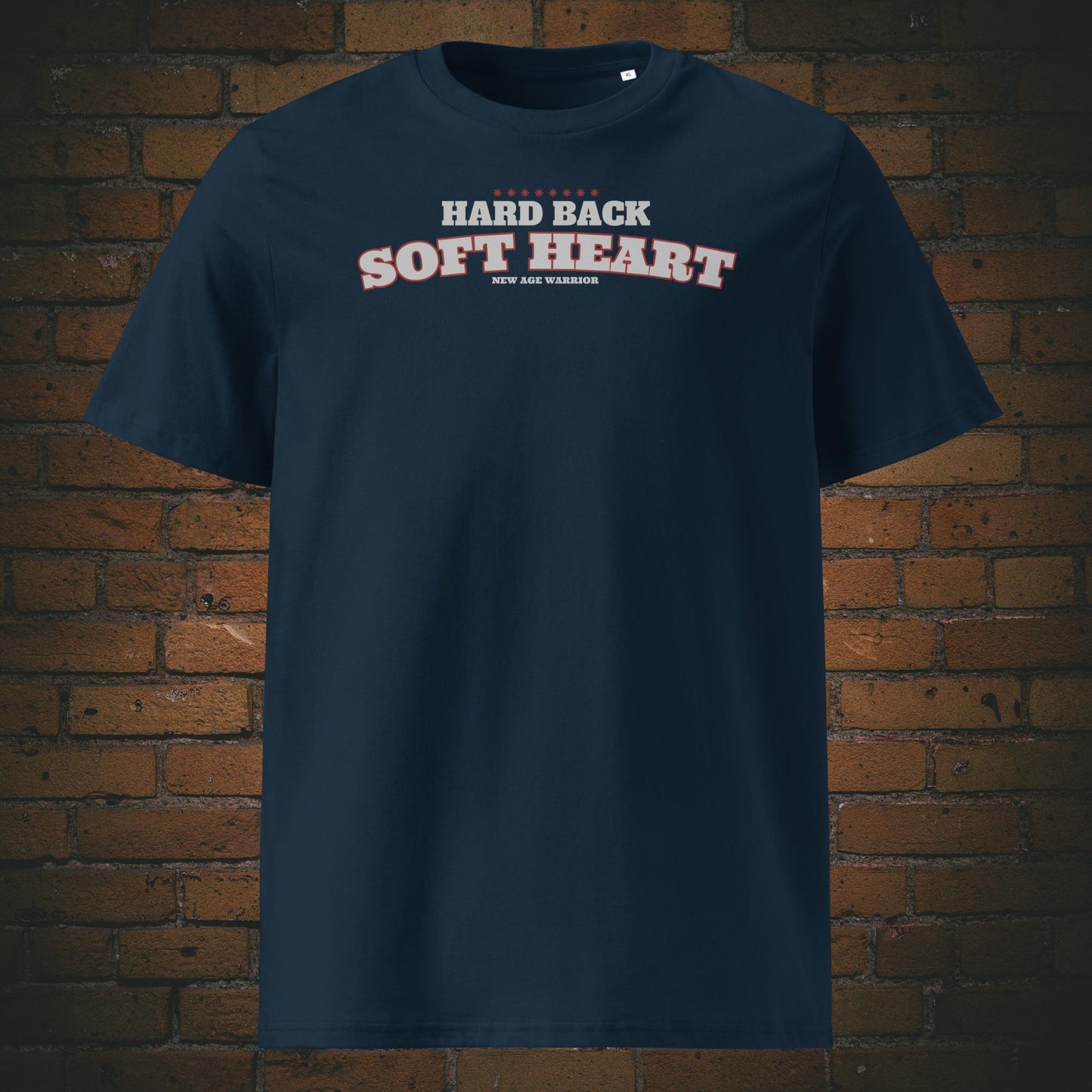 Spruch Bio-Baumwoll T-Shirt in schwarz mit dunkelblau