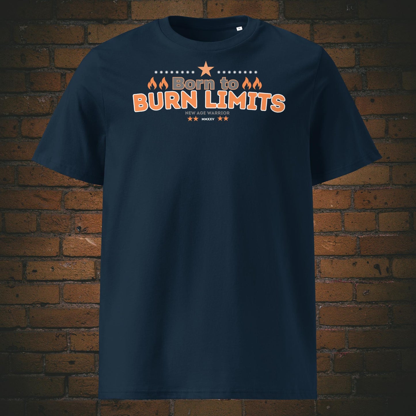 Born to Burn Limits – Rebel Statement Bio-T-Shirt Unisex in der Farbe dunkelblau