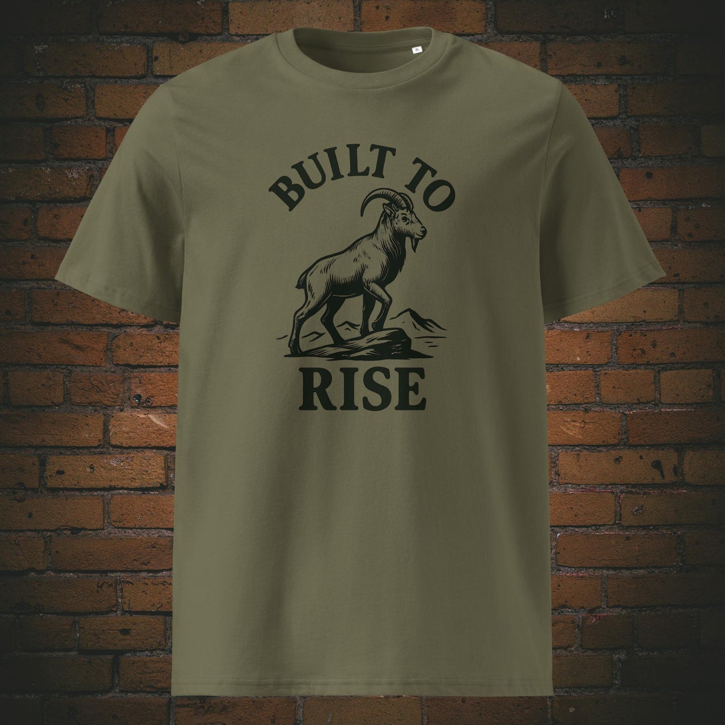 Krafttier Steinbock Shirt mit Spruch Minimalistisch Schwarz - T-Shirt Farbe: khaki
