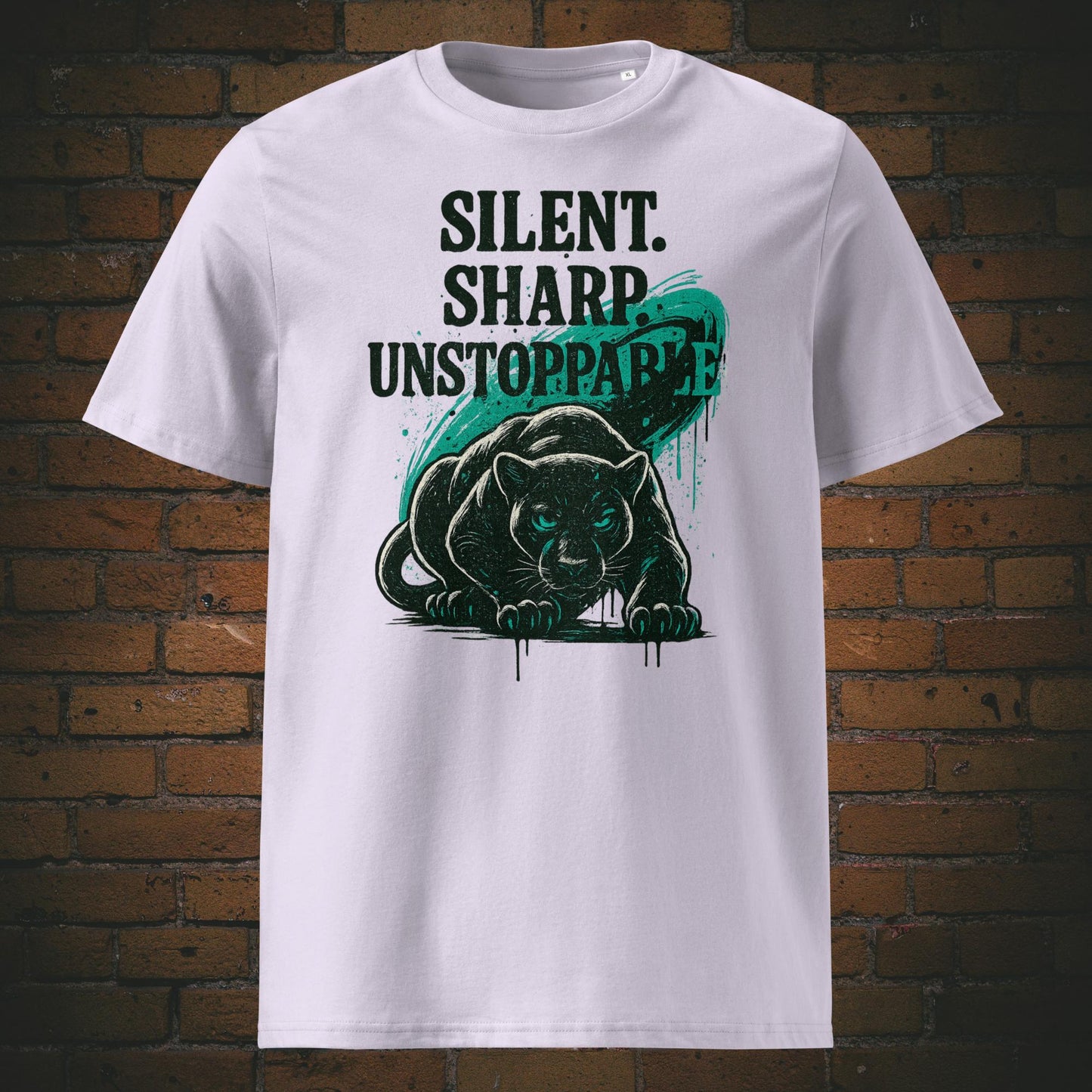 Panther Urban Style auf T-Shirt mit Spruch - Shirt in der Farbe: Lavender