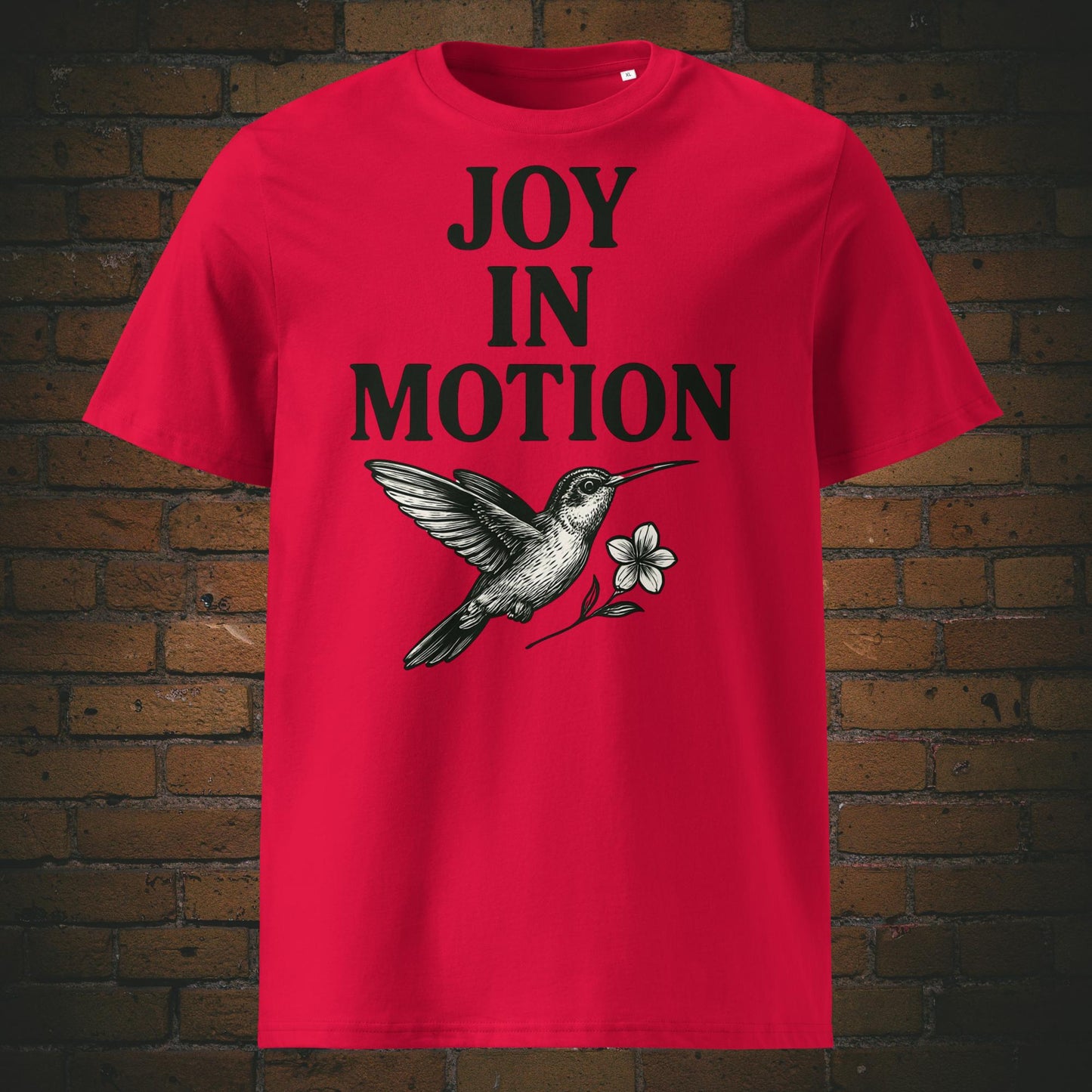 Kolibri Shirt mit Spruch Minimalistisch - T-Shirt in Farbe: rot