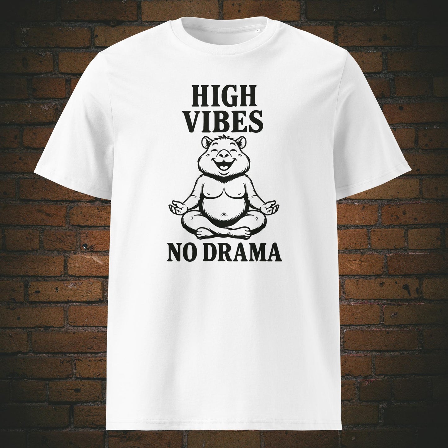 Meditations Shirt mit Zen-Bär und Spruch - T-Shirt in der Farbe: weiß