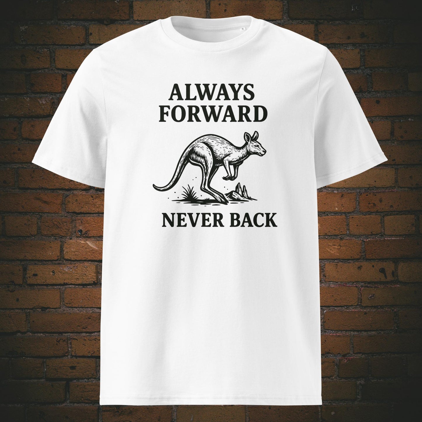 Krafttier Känguru T-Shirt mit Spruch gedruckt auf weißen Bio-Baumwolle