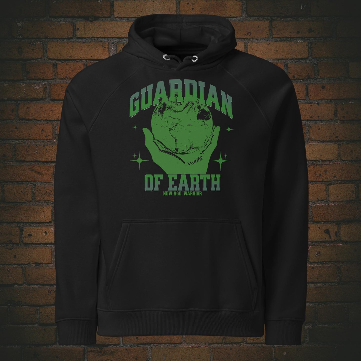Guardian of Earth Hoodie – Druck auf Unisex Bio Baumwolle in der Farbe schwarz | New Age Warrior