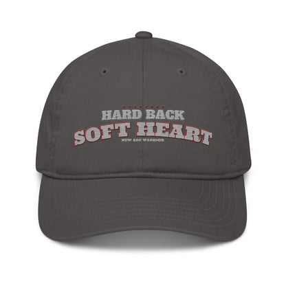Hard Back Soft Heart – New Age Warrior Bio Baseball Cap bestickt in der Farbe schwarz