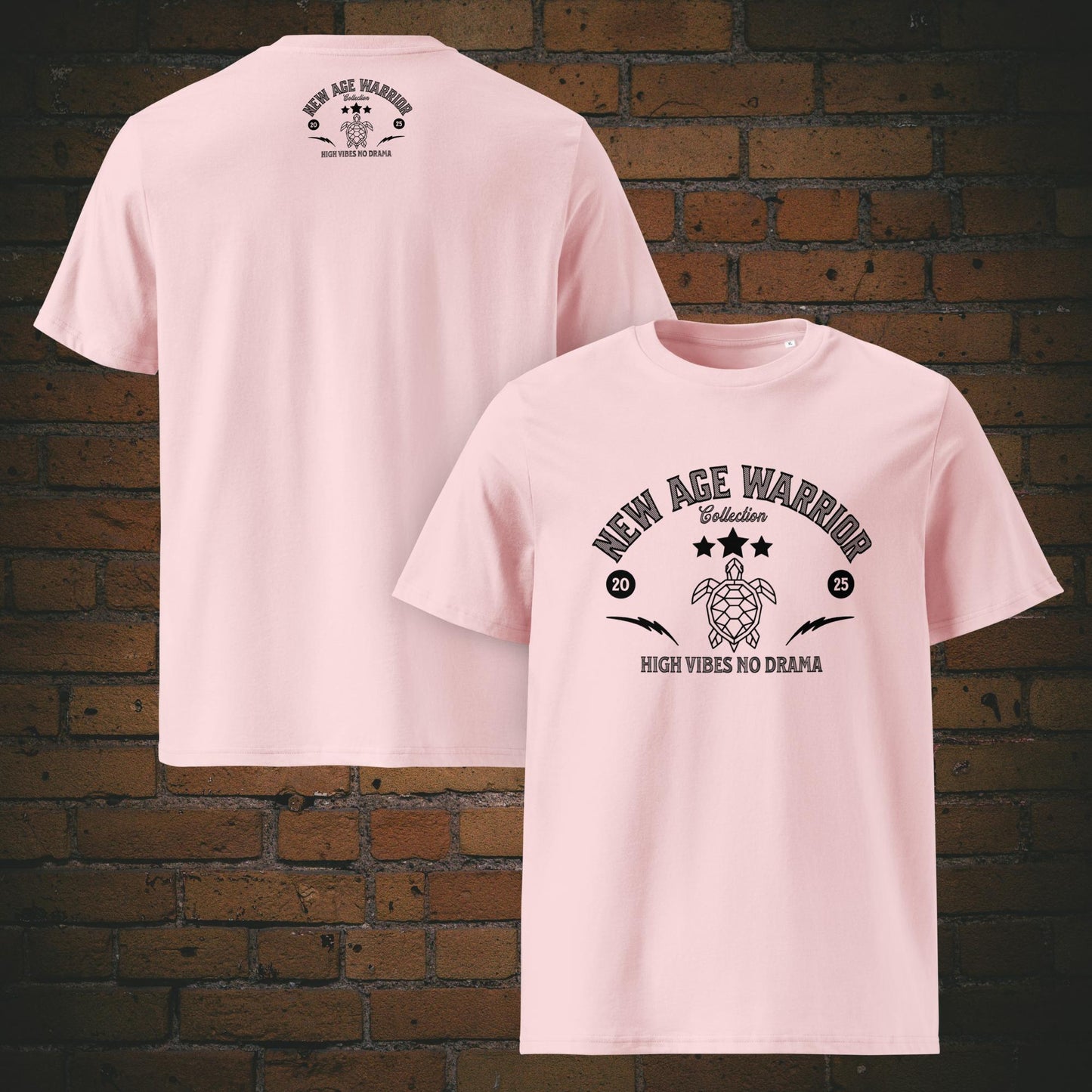 New Age Warrior T-Shirt Unisex – Druck auf Bio Baumwolle Farbe Rosa