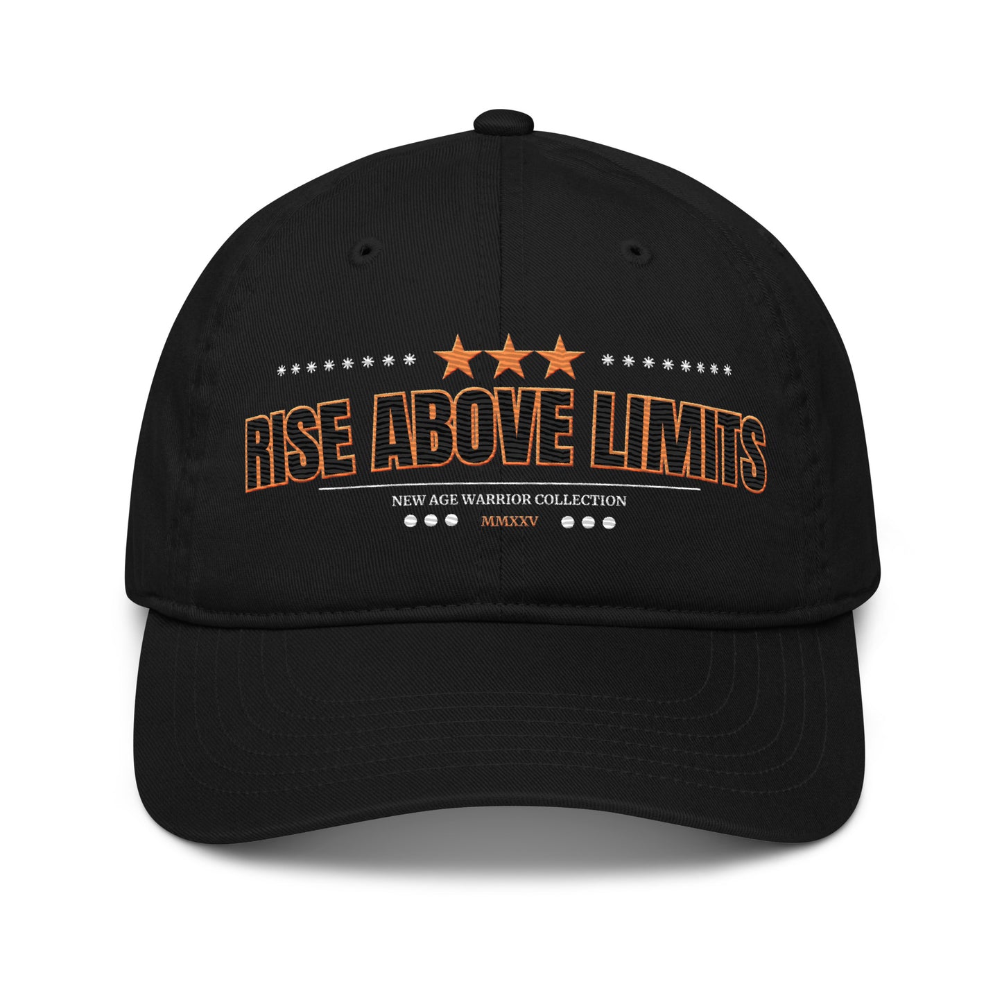 Rise Above Limits – Nachhaltige Bio Baumwolle Baseball Cap in der Farbe schwarz