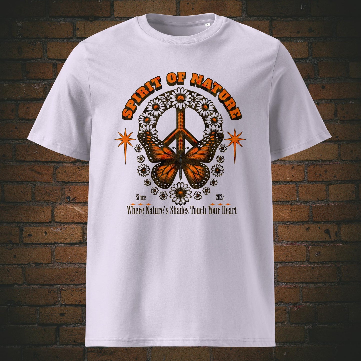 Spirit of Nature T-Shirt – Spirituelles Hippie Design Unisex | Bio Baumwolle in der Farbe Lavendel