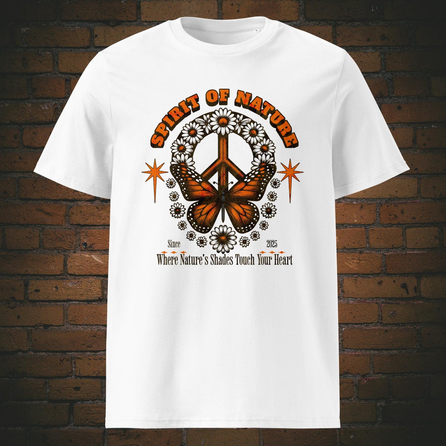 Spirit of Nature T-Shirt – Spirituelles Hippie Design Unisex | Bio Baumwolle in der Farbe weiss