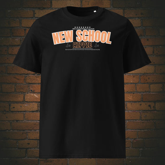 Spruch Bio-Baumwoll T-Shirt in schwarz mit weiß oanger Schriftfarbe gedruckt auf schwarzer Bio Baumwolle 