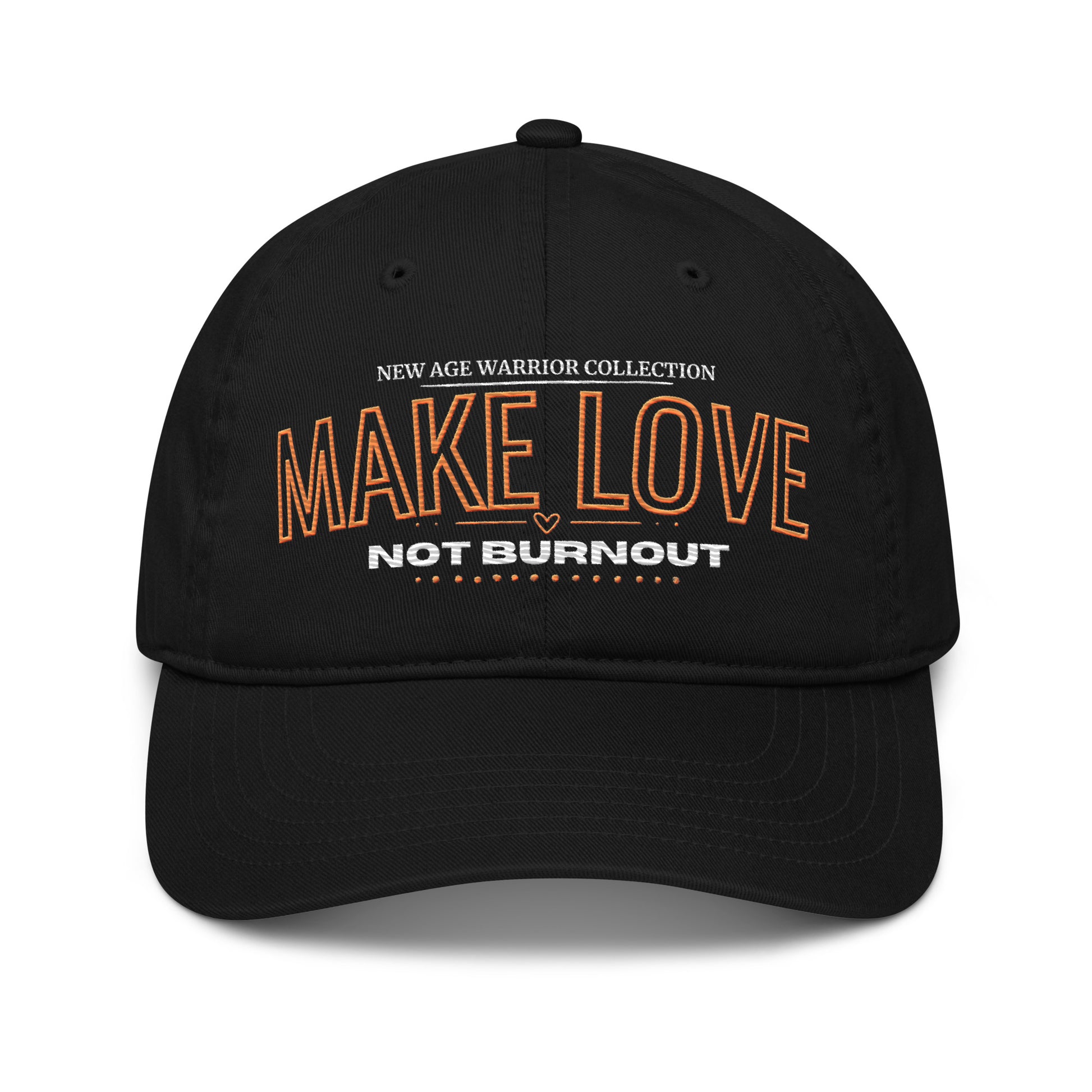 Make Love Not Burnout Cap – Nachhaltige Bio Baumwolle Unisex in der Farbe schwarz