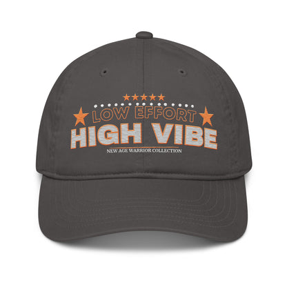 Low Effort High Vibe – Nachhaltige Bio Baumwolle Baseball Cap in der Farbe grau