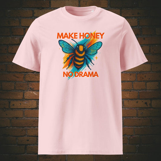 T-Shirt bedruckt mit einer bunten Biene im Urban Stil - Farbe: rosa