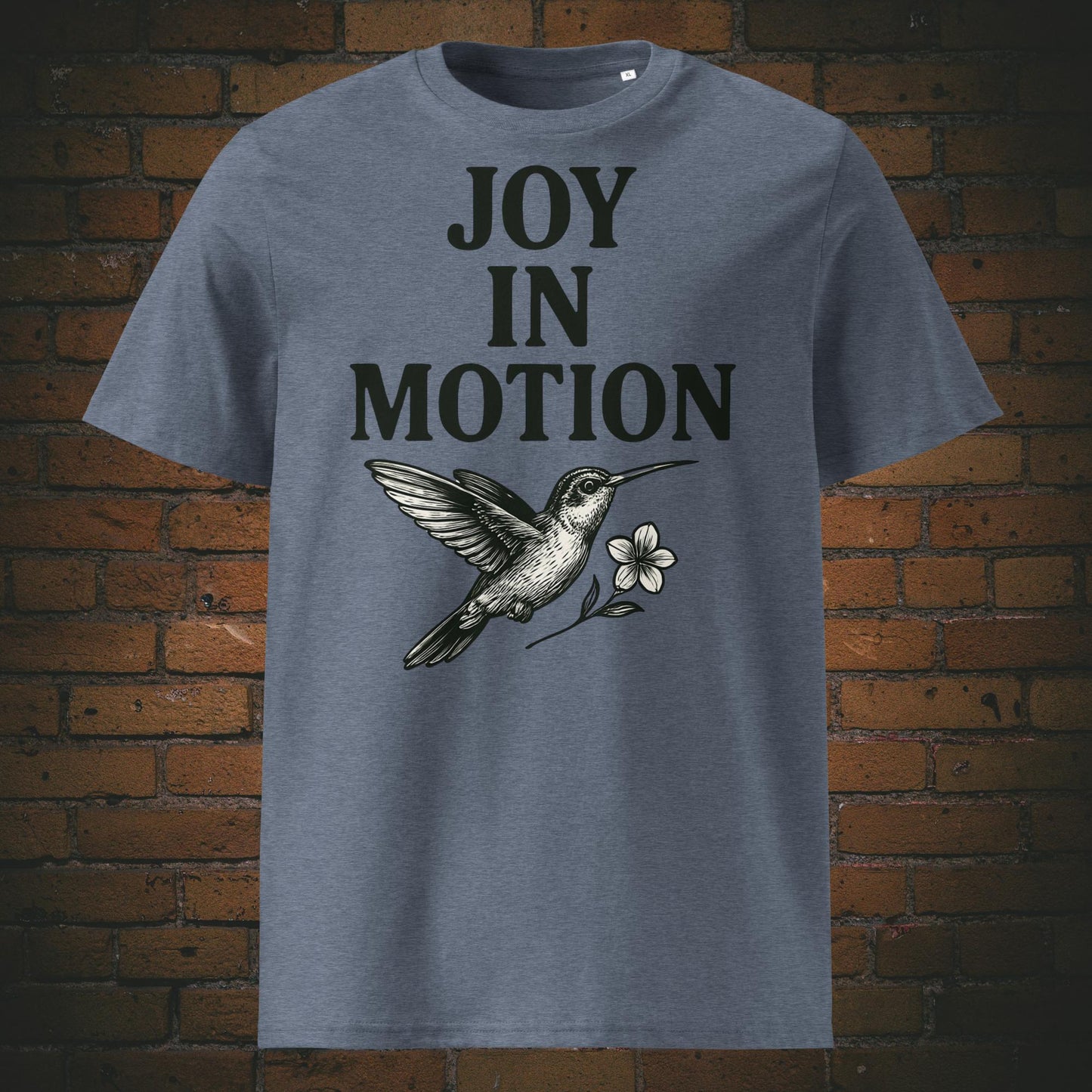 Kolibri Shirt mit Spruch Minimalistisch - T-Shirt in Farbe: graublau