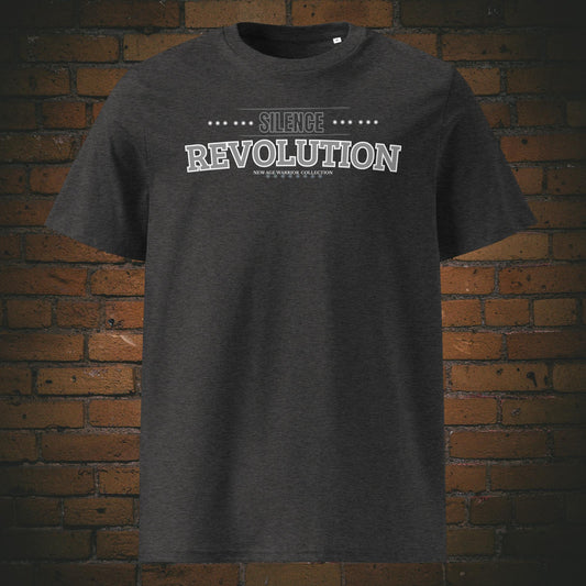 Silence Revolution – Statement Bio-Baumwoll T-Shirt Unisex in der Farbe dunkelgrau