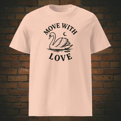 Schwan Shirt minmalistisch mit Spruch - T-Shirt hat die Farbe: Pfirsichfarben