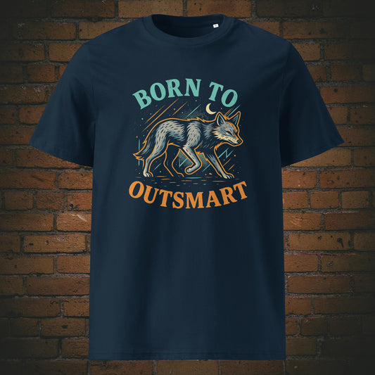 Coyote im farbenfrohen Urban Style mit Spruch - Druck auf T-Shirt in der Farbe dunkelbau
