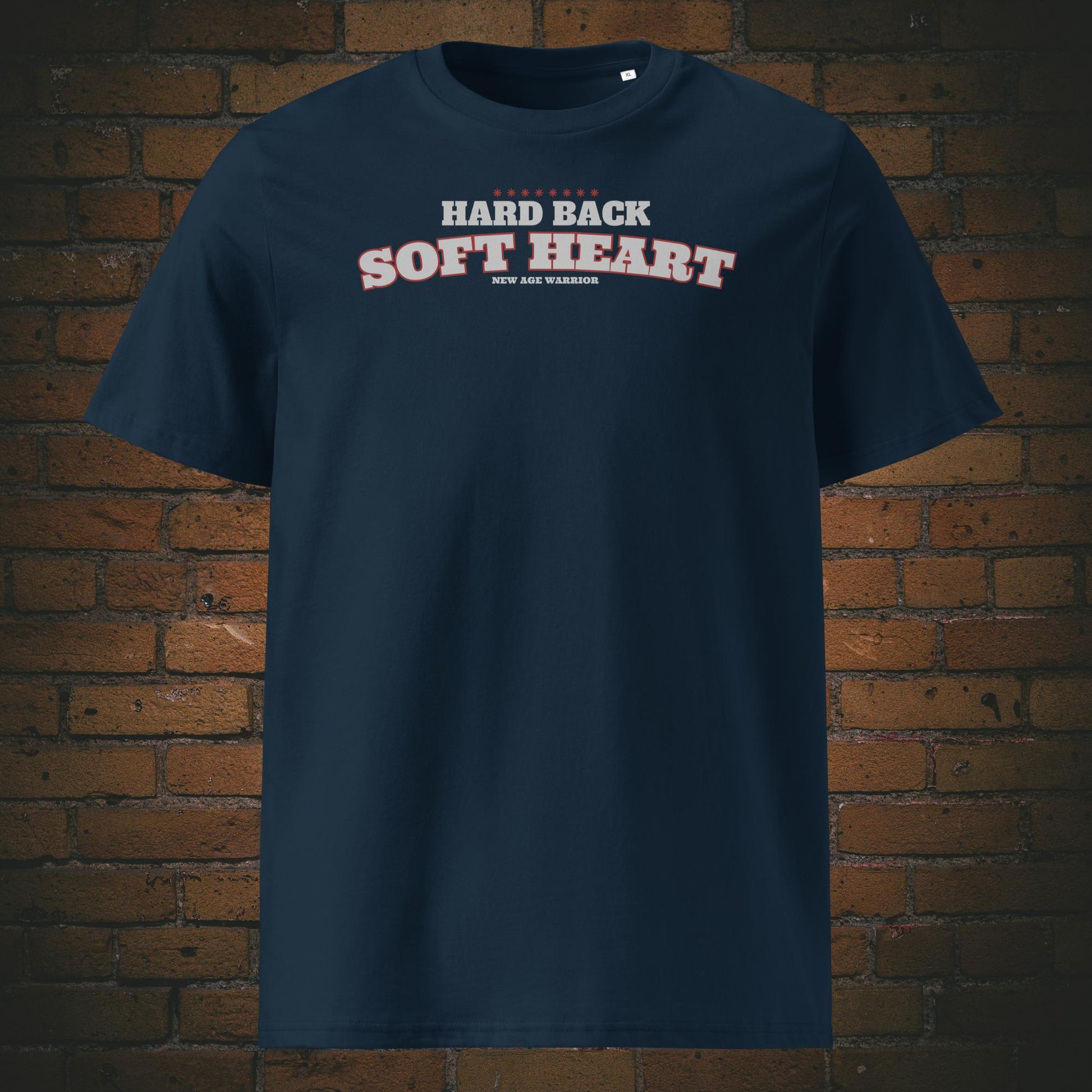 Spruch Bio-Baumwoll T-Shirt in schwarz mit dunkelblau