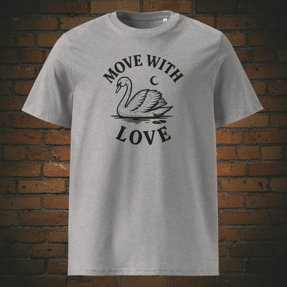 Schwan Shirt minmalistisch mit Spruch - T-Shirt hat die Farbe: hellgrau