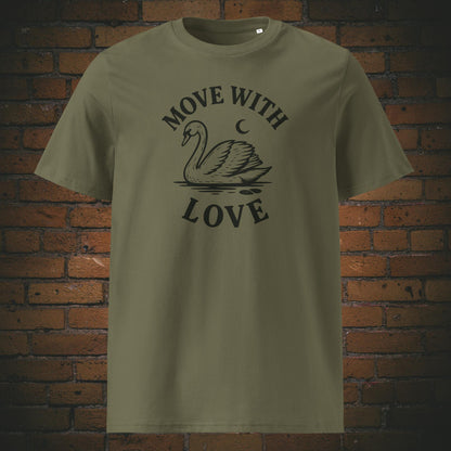 Schwan Shirt minmalistisch mit Spruch - T-Shirt hat die Farbe: khaki