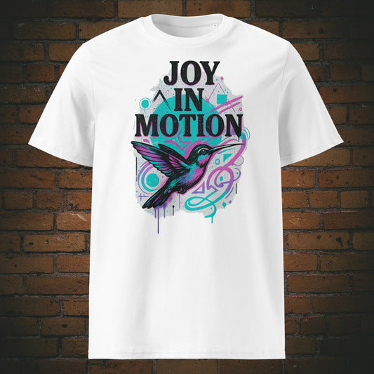 Krafttier Kolibri im Urban Style mit Spruch auf T-Shirt in Farbe: weiß